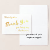 Dank u voor het zijn van mijn Bridesman Folie Kaar Kaarten (Display)