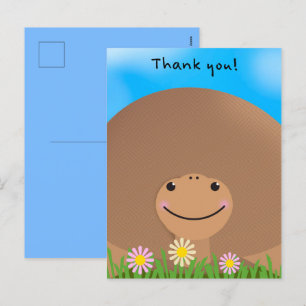 Dank u voor iedereen die met bloemen schildpad maa feestdagenkaart