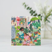 Dank u voor illustraties van tuinvrouwen in de sta kaart (Staand voorkant)