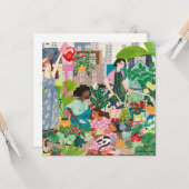 Dank u voor illustraties van tuinvrouwen in de sta kaart (Voorkant / Achterkant in situ)