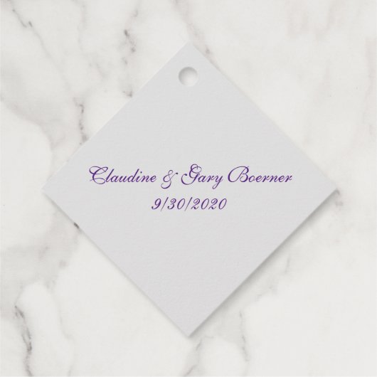 Dank u voor Kaarten Paarse Iris Bedankjes Labels (Achterkant)