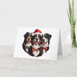 Dank u voor Kerstmis Berner Mountain Dogs Bedankkaart