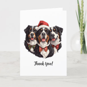 Dank u voor Kerstmis Berner Mountain Dogs Bedankkaart