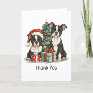Dank u voor Kerstmis Boston Terrier honden Bedankkaart