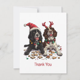 Dank u voor Kerstmis Cocker Spaniel Honden Bedankkaart