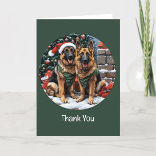 Dank u voor Kerstmis Duitse herdershonden Bedankkaart