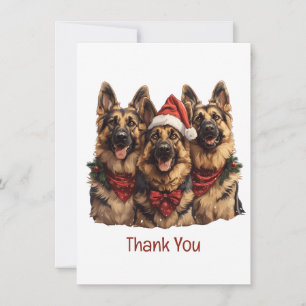 Dank u voor Kerstmis Duitse herdershonden Bedankkaart
