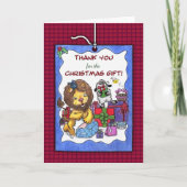 Dank u voor Kerstmis Gift-Leeuw en Lam Bedankkaart (Voorkant)