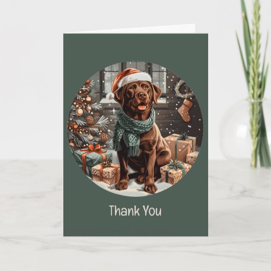 Dank u voor Kerstmis Labrador Retriever Dog Bedankkaart (Voorkant)