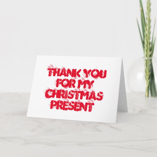 Dank u voor mijn aanwezige Kerstmis Bedankkaart (Voorkant)