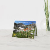 Dank u voor mooie bloemen, bergen, notitiekaart (Voorkant)