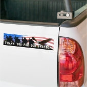 Dank u voor onze vrijheid! bumpersticker (Op Truck)