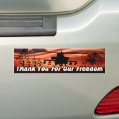Dank u voor onze vrijheid! bumpersticker (Op auto)