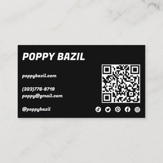 Dank u voor orde Sociale Iconen QR Code CUSTOM Visitekaartje (Achterkant)