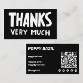 Dank u voor orde Sociale Iconen QR Code CUSTOM Visitekaartje (Voorkant / Achterkant)