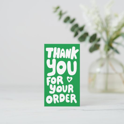 Dank u voor orde Sociale Iconen QR Code Groen Visitekaartje (Staand voorkant)