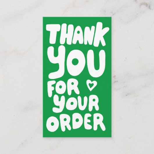 Dank u voor orde Sociale Iconen QR Code Groen Visitekaartje (Voorkant)