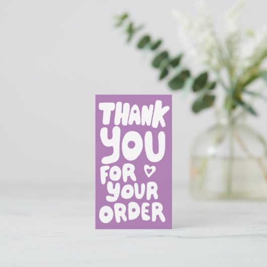 Dank u voor orde Sociale Iconen QR Code Paarse Visitekaartje (Staand voorkant)