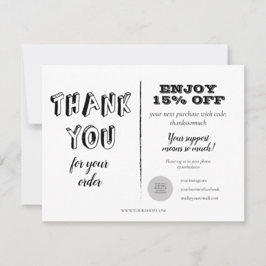 dank u voor ordekorting (Voorkant)