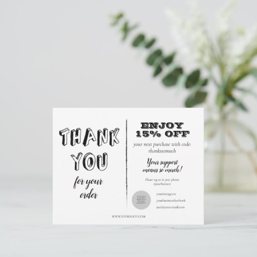 dank u voor ordekorting (Staand voorkant)