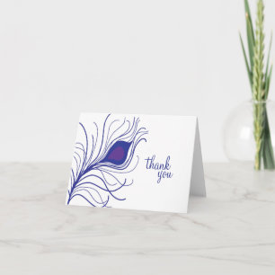 Dank u voor Peacock Feather Paars Bedankkaart