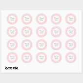 Dank u voor roze damesronde voor stickers (Vel)