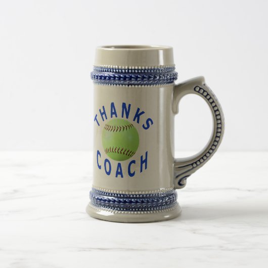 Dank u voor Softball Coach Gift Stein Bierpul (Rechts)
