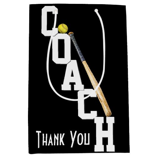 Dank u voor Softball Coach Medium Cadeauzakje (Voorkant)