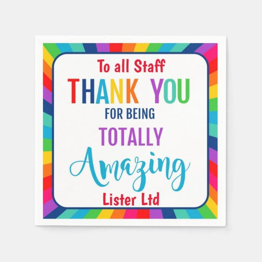 Dank u voor totaal geweldige het zijn servet (Voorkant)