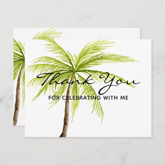 Dank u voor Tropische Beach Party Bedankkaart (Voorkant / Achterkant)