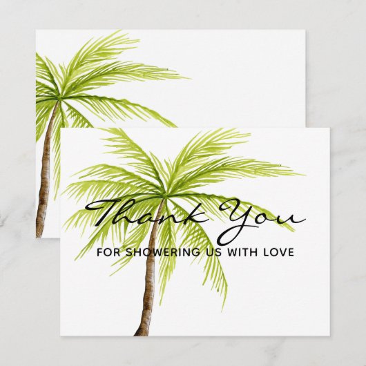 Dank u voor Tropische Beach Shower Bedankkaart (Voorkant / Achterkant)
