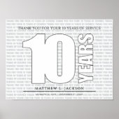 Dank u voor uw 10 jaar trouwe dienst poster (Voorkant)