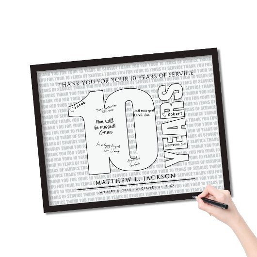Dank u voor uw 10 jaar trouwe dienst poster