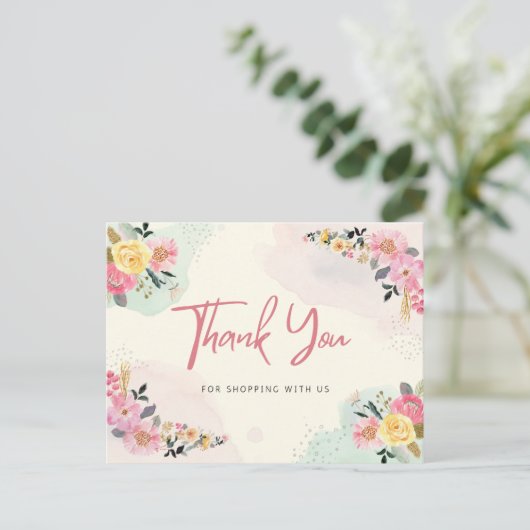 Dank u voor uw aankoop  briefkaart (Staand voorkant)