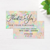 dank u voor uw aankoop faux iridescent opal visitekaartje (Bureau)