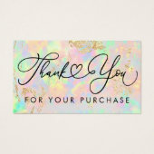 dank u voor uw aankoop faux iridescent opal visitekaartje (Voorkant)