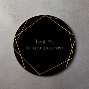 Dank u voor uw aankoop gouden geometrische rand ronde sticker