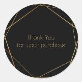 Dank u voor uw aankoop gouden geometrische rand ronde sticker (Voorkant)