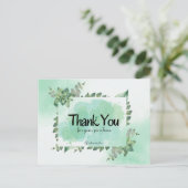Dank U Voor Uw Aankoop Groen Botanisch Waterc Briefkaart (Staand voorkant)