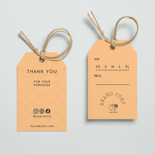 Dank u voor uw aankoop kleding hangen Label Cadeaulabel
