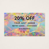 dank u voor uw aankoop kleurrijke oplossing visitekaartje (Achterkant)