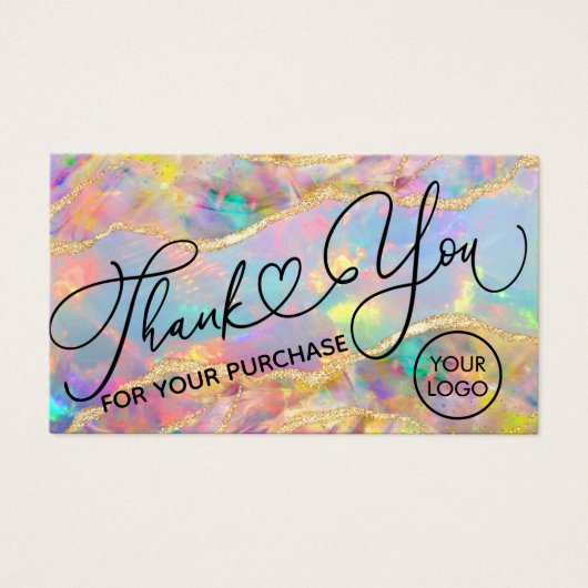 dank u voor uw aankoop kleurrijke oplossing visitekaartje (Voorkant)