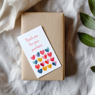 Dank u voor uw aankoop liefde hart invoegen kaart