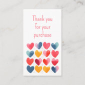 Dank u voor uw aankoop liefde hart invoegen kaart (Voorkant)