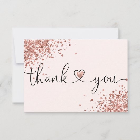 dank u voor uw aankoop modern script hart notitiekaartje (Voorkant)