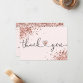 dank u voor uw aankoop modern script hart notitiekaartje (Voorkant / Achterkant in situ)