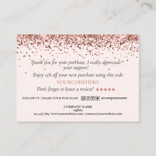 dank u voor uw aankoop modern script hart visitekaartje (Achterkant)