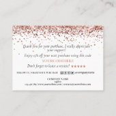 dank u voor uw aankoop modern script hart visitekaartje (Achterkant)