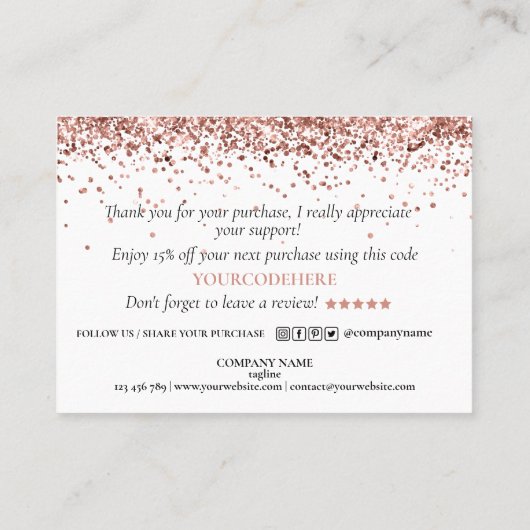 dank u voor uw aankoop modern script hart visitekaartje (Achterkant)