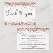 dank u voor uw aankoop modern script hart visitekaartje (Voorkant / Achterkant)